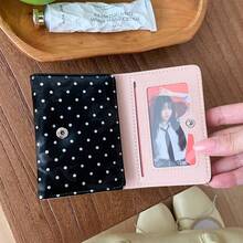 Cute Puppy Embroidered Polka Dot Tri-Fold Wallet With Multiple Card Slots And Photo Window - Multicolor - View 3