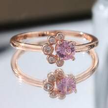 Women's Cute Cartoon Cat Paw Engagement Design Ring, Women's Wedding Jewelry - Rose Gold - View 2
