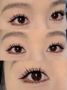 10pcs Cartoon Style False Eyelashes, One-Piece Eyelash Extensions, Transparent Natural Effect, Voluminous Curly Design, Suitable For Beginners, Reusable - Multicolor - View 9