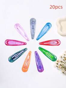 10/20pcs Kids Sequin BB Hair Clips, Colorful Cute Hair Clips, Bangs Clips, Side Clips, Children Hair Accessories Gift - Multicolor - View 2