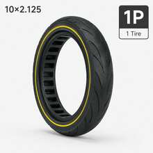 10*2.125 Honeycomb Solid Tire With Yellow Side Rim, Non-Pneumatic Replacement Outer Tire For Ninebot F20/F25/F30/F40 Electric Scooter - Black - View 6