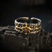 CIREY 1pc Vintage Starforged Black Expedition Champion Abaddon Open Ring Men's - Expedition Ring - View 8