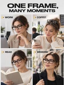 Blue Light Blocking Glasses, Anti-Fatigue, Ultra-Lightweight Material, Comfortable To Wear, Look Great Without Makeup, Fashionable, No Nose Bridge Pressure For Long-Term Wear, Suitable For Long-Term Office And Outdoor Use - Black-framed Glasses - View 10