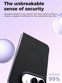 新款磁吸矽膠保護殼，相容 iPhone 18 Duo 折疊螢幕，雷雕隱形磁環，航空級 PC 防震防摔、高邊框防刮耐磨抗黃變手機殼 - 黑色 - 查看 8