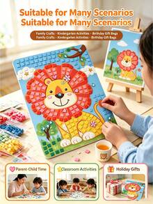 Children's Educational Mosaic Tile Puzzle Sticker DIY Craft Material Kit - Multicolor - View 8