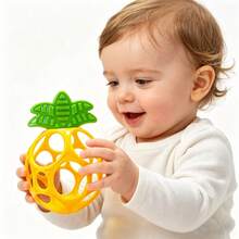Baby Pineapple/Apple Shaped Rattle Ball, Soft Easy-To-Grip Teething Toy With Sound, Baby Sensory Development Toy - Multicolor - View 5