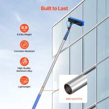 Water Fed Pole Kit, 9m Solar Panel Cleaning Pole With Extendable Handle, 180° Rotatable Brush Head & 20m Hose, Household & Outdoor Window Cleaner Tool For Caravan Solar Panel Deck - 9m - View 5