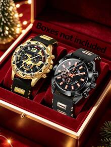 Casual Fashion Silicone Deep Blue Quartz Watch With Calendar Design, Gift For Kids, Christmas Outfit Selection - Multicolor - View 13