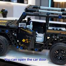800+Pcs Micro Particle Set Car Building Block Model, 1:18 Scale Building Block Car Model, ABS Material, DIY Hands-On Ability Training, Home Office Decor Ornament Assembly Decoration, Suitable As Christmas/Halloween/Valentine's Day/New Year/Holiday Birthday Gift. - Black - View 7