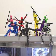 14 Different Colors DIY Multi-Joint Movable Figures With Various Accessories, 3D Robot Models, Creative Assembly Office Desk Decor, Collectible Display Models, Holiday Decorations, Perfect Gifts For Birthday, Easter, Halloween, Christmas (Assembly Required) - Multicolor - View 8