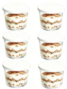 1/6 Pack Small Glass Bowls With Lids, 6.8oz, Transparent Striped Glass Containers, Stackable, Suitable For Desserts, Pudding, Sauces, Salads, Nuts, Oatmeal, Candy, Sweets, Cereals, Etc. - Multicolor - View 15