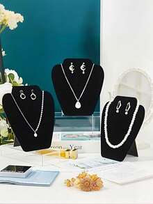 Jewelry Display Stand With Bust Mannequin, Necklace Pendant Earring Display Rack, Tower-Shaped Display Stand, Suitable For Valentine's Day And Back To School Season - Multicolor - View 5