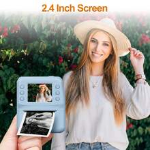 This Instant Print Camera Comes With Photo Paper, Specifically Designed For Children To Enjoy The Fun Of Taking Selfies. It Combines Instant Imaging And Digital Functions, Supporting 1080P HD Video Recording To Capture Precious Moments. With A Built-In MP3 Player And Educational Games, It's An Ideal Gift For Children Aged 3-12, Especially For Christmas, New Year, And Birthday Occasions. - Baby Blue - View 8