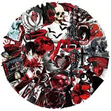 50Pcs Clear Dark Vampire Halloween Stickers, Gothic Red‑Tone Spooky Decals For Gift Wrapping Journal Water Bottle Craft Deco - 50pcs/set - View 4