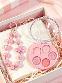 Cute Keychain Design Eyeshadow Palette,Portable Pocket Eyeshadow,Mini Travel Makeup Palette For Girls,Birthday Gifts, Holiday Gifts - Multicolor - View 1