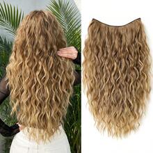 HEYPINK Clip In V-Shape Hair Extensions For Women 24 Inch One Piece Synthetic Straight Hair Extension Full Head Hairpiece With 5 Clips Dark Chocolate - Dark Brown - View 17