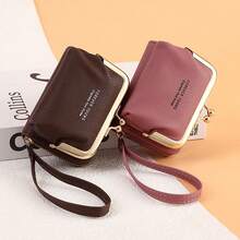 Women's PU Leather Coin Purse With Metal Clasp, Mini Wristlet Wallet, Card Slots And Secure Zipper Pocket, Lightweight Handbag For Coins, Cash And Cards, Suitable For Daily Errands, Shopping And Weekend Trips - Multicolor - View 6