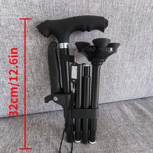 Foldable Hiking Pole, Anti-Slip, Lightweight, Multi-Functional Aluminum Alloy Walking Stick, Adjustable Height, Portable Cane, Suitable For Hiking And Mountaineering, Unisex - Black - View 15
