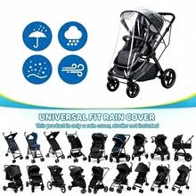 Transparent Stroller Rain Cover, Dual-Side Breathable, Lightweight, Portable, All-Season Universal, Travel Windproof & Waterproof Stroller Accessory - Transparent Mosquito Net Rain Cover - View 4