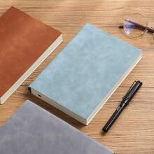 Leather Notebook Thick Memo Pad Business Diary Simple Notebook Work Meeting Planner Office Record Leather Memo Pad - Multicolor - View 6