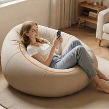 Inflatable Bean Bag Sofa Chair, Lazy Sofa - Indoor Outdoor Camping Portable Single Lounger, Perfect Holiday Gift,It Is A Part Of Your Warm Autumn And Winter Style And Christmas Decoration. - Multicolor - View 3
