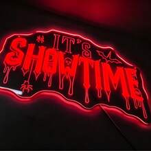 IT'S SHOWTIME Letter LED Neon Sign Drip Shape Acrylic Light Bar Party Gaming Room Wall Decor USB Powered Atmosphere Hanging Light - Style 1 - View 1
