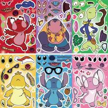 Disney 8pcs Stitch Series Puzzle Stickers Waterproof PVC Cartoon Decorative Stickers For Bags, Guitars, Water Bottles, Phone Cases, Laptops, Gift Stickers Back To School - Multicolor - View 5