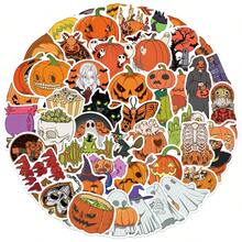 50Pcs Halloween Pumpkin Ghost Stickers, Spooky Cartoon Decals, Waterproof Sticker Pack For Water Bottle Laptop Scrapbook DIY Decor - 50pcs/set - View 4