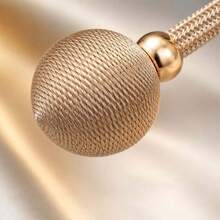 1pc Luxury Metal Ball Curtain Tieback, Curtain Tiebacks Elastic Stretch, Single Ball Tassel Holdbacks,Woven Rope Curtain Holdback, Polyester Rope Drawstring Buckle, For Home, Living Room, Bedroom Window Decor (Champagne) - Champagne - View 6