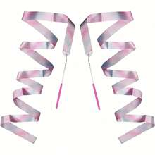 Rhythmic Gymnastics Ribbon, 2/4/6m Dance Streamer Ribbon With Twirling Baton, Glitter Silk Dance Ribbon For Gymnastics, Dance Performance, Training, Practice And Outdoor Activities - Multicolor - View 2