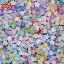 720pcs 10mm X 9mm Frosted Gold Foil Star Heart Acrylic Beads, Mixed Colors DIY Jewelry Making - Gold Glitter Stars - View 10