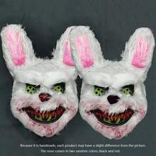Halloween Role Play Bear Mask Rabbit Headpiece Scary Small Bear Face Mask Costume Masquerade Devil Plush Horror Bloody Rabbit Mask Party Photo Props - Multicolor - View 9