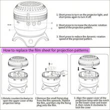 Lampu Malam Proyektor Bintang, Proyektor Galaksi HD 8-in-1 dengan 8 Cakram Proyeksi, Lampu Langit Berbintang yang Dapat Diputar 360°, Putih & Hitam, untuk Dekorasi Rumah, Pesta, dan Kamar Tidur - Proyektor Galaksi - View 8