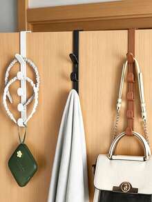 Over-The-Door Hook, Space-Saving Door Hanger/Storage Rack - No-Drill Plastic Multi-Hook Organizer, Suitable For Bags, Hats, Scarves And Umbrellas - Home Storage Rack For Bedroom And Bathroom, Also Suitable For Dorms And RVs - Multicolor - View 5