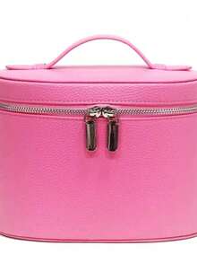 Travel Makeup Bag PU Leather Cosmetic Storage Bag With Handle, Large Capacity Toiletry Organizer, Skincare And Beauty Essentials, Travel Necessities - Multicolor - View 11