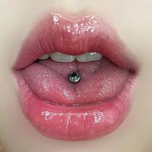 Comfort Formula F136 Titanium Alloy Tongue Stud, Multi-Color Internal Thread Tongue Ring, Non-Fading Piercing Jewelry, Suitable For Halloween, Christmas And Daily Wear - White - View 7