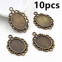 10pcs 13x18mm Oval Alloy Pendant Cabochons Blank Base Setting Bezel Tray DIY Jewelry Making Accessories Findings - Pendant Base - View 8