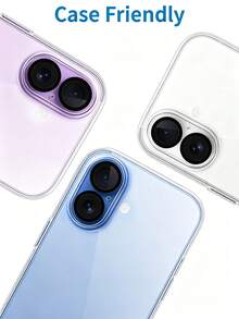 玻璃相機鏡頭保護貼，適用於 iPhone 18 Pro Max/18 Pro/17 Pro Max/17 Pro/17/16 Pro Max/16 Pro/16 Plus/16/15 Pro Max/15 Pro/15 Plus/15/14 Pro Max/14 Pro/14 Plus/14/13/12/11，超高清、防刮、夜拍友好、手機殼兼容、透明 2 入裝 [2026 新款] 9H 鋼化玻璃 - 無色 - 查看 7