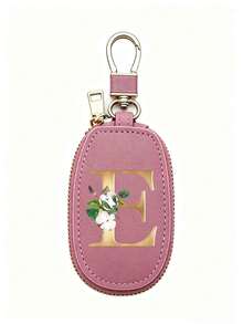 Unisex Multi-Function Key Pouch, With Gold 26 Letters A-Z Pattern, Zipper Key Storage Bag, Bohemian Floral Pattern Design, PU Faux Leather Organizer Bag, Zipper Pocket, Car Key Storage Bag, Car Key Ring, Portable Compact Key Pouch, Minimalist Design, Travel Accessory, Elegant Jewelry, Suitable For Home, Office, Travel, Car, Suitable For Men And Women, Ideal Gift For Friends, Family, Couples, Anniversary, Birthday, Wedding, Mother's Day - Multicolor - View 23