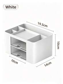 Desktop Organizer With 2 Drawers, Multifunctional Desktop Storage Box, 5 Compartment Desktop Organizer And Storage, Office Desktop Organizer - Multicolor - View 10