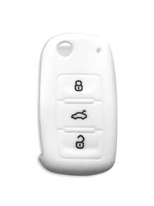1pc Silicone Car Key Cover, Silicone Key Case, Precise Button Opening, 3-Button Flip Cover Protective Shell, Suitable For Polo Passat B5 Golf 4 5 6 Jetta Mk6 Tiguan Golf CrossFox Plus Eos Scirocco Car Key Cover - Multicolor - View 13