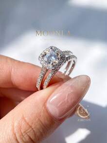 1pc Micro-Pave Zirconia Stackable Ring, Delicate And Elegant, Suitable For Daily Wear And Dating, Also A Great Gift - Micro-paved  Ring - View 4