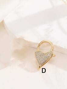 1pc Copper Plated Micro-Inlaid Lobster Clasp, Plated Color-Preserving Jewelry Clasp, High-End Pearl Necklace Finishing Clasp - Yellow Gold - View 9