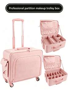 Professional Large Capacity Rolling Makeup Case, Eyelash Extension, Nail Art, Beauty Supplies Storage Box - Multicolor - View 7