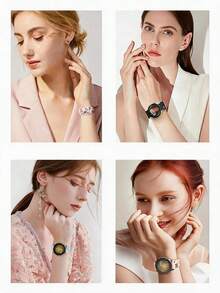 Bracelet de montre en silicone 20 mm pour femmes, bicolore avec motif floral gravé au laser, style bohème ajouré, sport et étanche, bracelet de remplacement compatible avec Samsung Galaxy Watch7/6/5/4 (40mm/44mm), 5 Pro, 6 Classic, Watch4 Classic, Active2, Watch3, compatible avec Huawei Honor, bracelet de montre connectée élégant pour femmes, style unique et personnalisé - Étoile + Rose - Voir 4