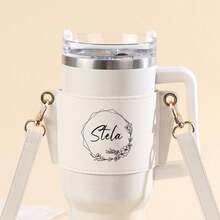 1pc Customized Water Bottle Sleeve With Strap (Fits 40/30oz Water Bottles), Featuring Adjustable Strap And Personalized Name Customization, Suitable For Hiking, Travel And Camping. - Multicolor - View 5