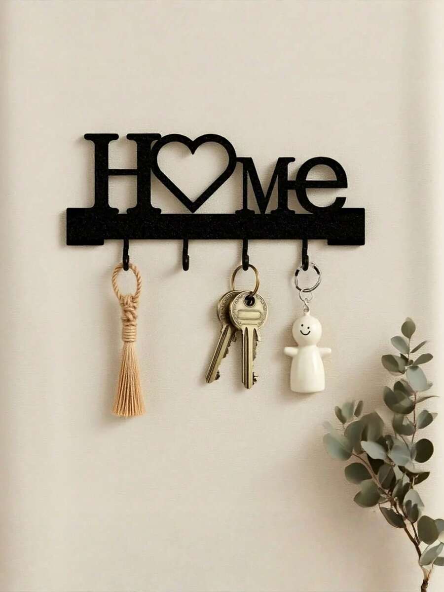 1pc HOME Home Decor Metal Key Hook - Key Storage Wall Hook, Wall-Mounted Key Rack Suitable For Room Decor, Living Room Decor, Home Decor And Accessories, Bathroom Storage, Party Home Decor, Closet Organizer