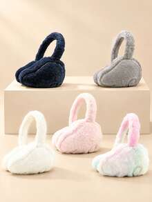 1pc Kids Solid Color Plush Decorative Ear Muffs, Warm Anti-Slip Ear Covers, Suitable For Winter Outdoor Wear - Multicolor - View 3