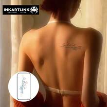 INKARTLINK 1PC 10,001 Courage Watercolor Temporary Tattoo Sticker, Waterproof Body Art Tattoo Sticker, Lasts 2-5 Days, Water Transfer Color Tattoo Sticker, Suitable For Men And Women, Essential For People, Party Essential Decoration, Holiday Celebration Body Decoration - Black - View 8