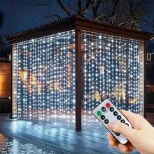 Đèn rèm USB điều khiển từ xa, dây đèn LED 8 chế độ chiếu sáng cho sinh nhật, đám cưới, tiệc, cửa sổ, tường nền, năm mới, Giáng sinh, Valentine, trang trí không khí - Dây đèn rèm USB - Xem 23